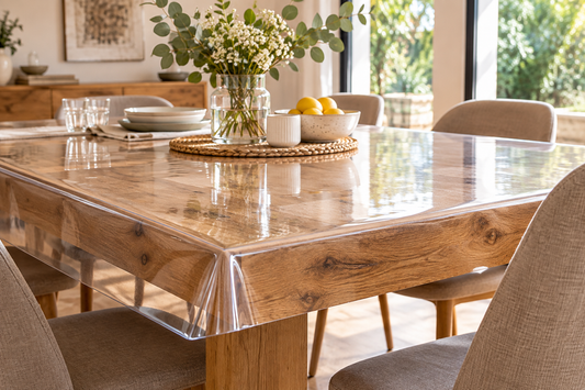 Protéger une belle table sans la cacher : la nappe transparente change la donne